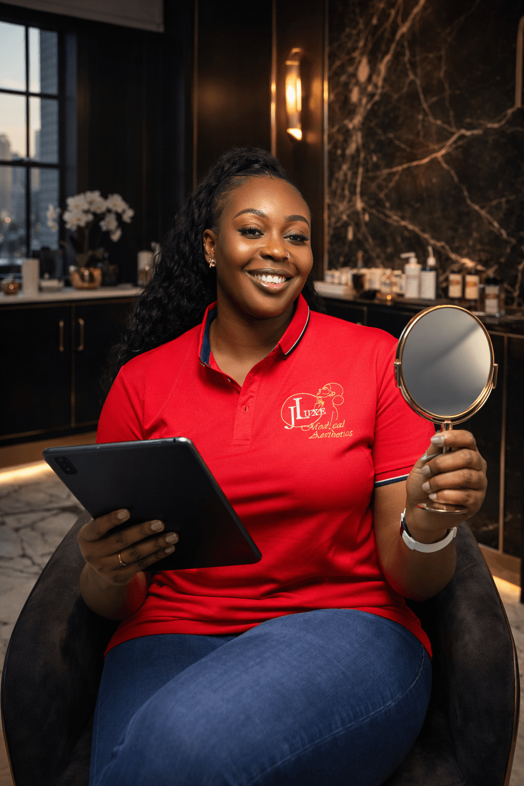 Founder portrait at J Luxe Medical Aesthetics in Hackney, London